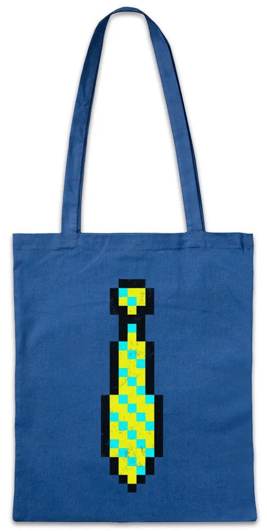 Urban Backwoods Beuteltasche Pixel Tie Stofftasche Krawatte Anzug Suit Karneval Fasching Kostüm (1-tlg), Gamer Last Minute Costume