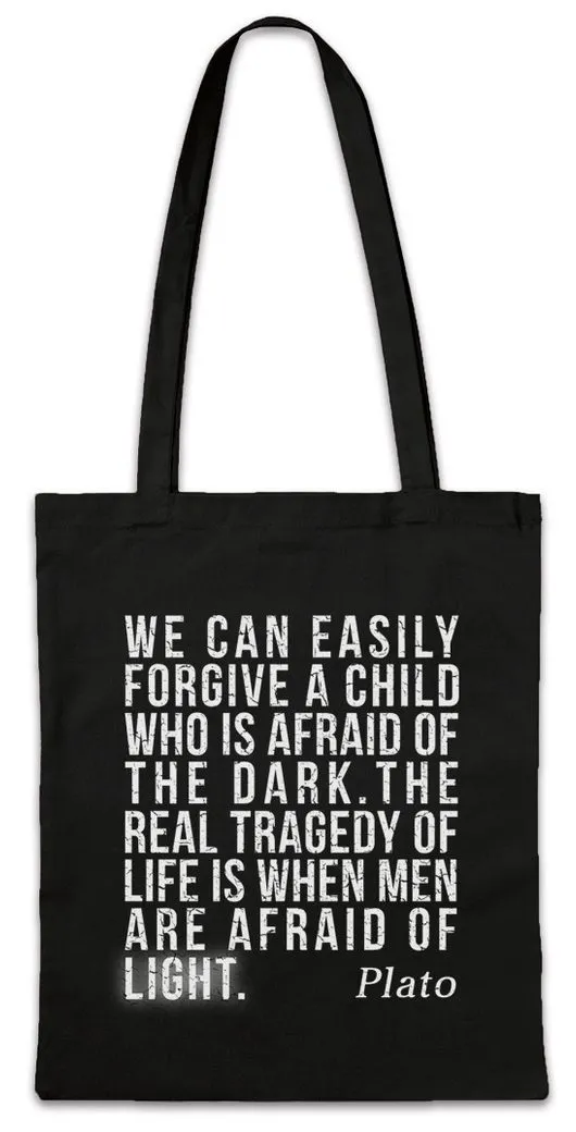Urban Backwoods Beuteltasche Plato Afraid Of Stofftasche Zitat Quote Platon Philosopher Philosoph (1-tlg), Ancient Greece Aristoteles Griechenland
