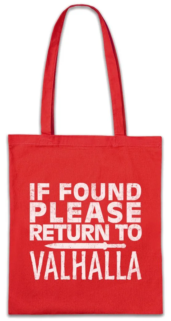 Urban Backwoods Beuteltasche Please Return to Valhalla Stofftasche Fenris Walhalla Odhin Wikinger (1-tlg), Vikings Wotan Thor Loki