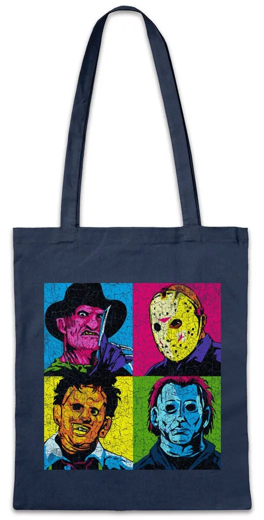 Urban Backwoods Beuteltasche Pop Art Horror Faces Stofftasche Bates Jason Friday Camp Crystal the (1-tlg), 13th Lake Motel