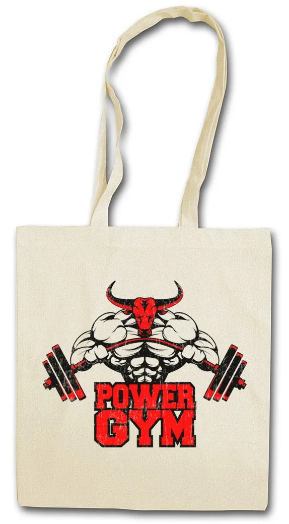 Urban Backwoods Beuteltasche Power Gym Bull Stofftasche Fitness Sports Bulle Stier Muscles Pump (1-tlg), Training Muskeln Body Building