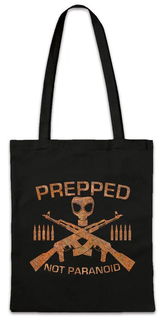 Urban Backwoods Beuteltasche Prepped Not Paranoid Stofftasche Prepper Survival Biohazard Sign (1-tlg), Weltuntergang Endzeit Prepping Weltuntergang