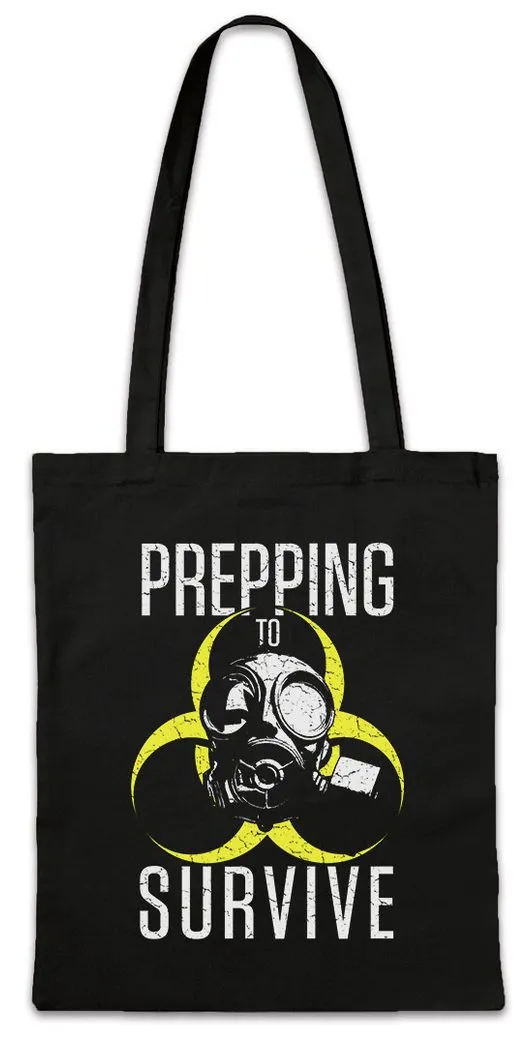 Urban Backwoods Beuteltasche Prepping To Survive Stofftasche Prepper Survival Apokalypse Logo (1-tlg), Misanthrop Zombie Fun Survival
