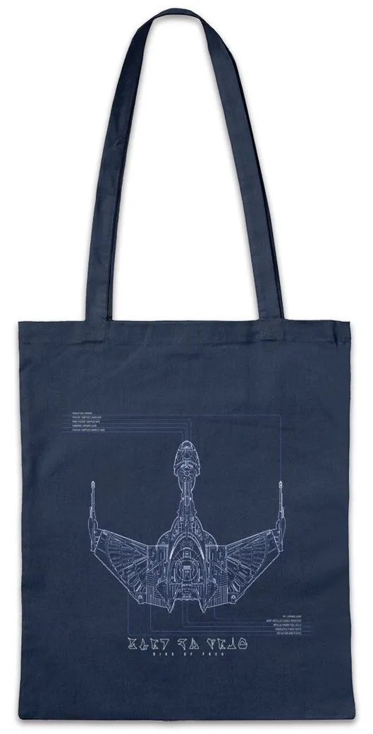 Urban Backwoods Beuteltasche Prey Bluebrint Stofftasche Raumschiff Star Spaceship Sci-Fi Bauplan (1-tlg), Trek Bird Klingon Enterprise