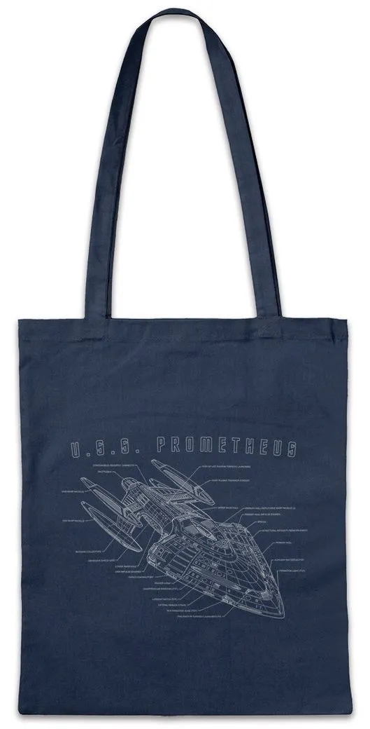Urban Backwoods Beuteltasche Prometheus Blueprint Stofftasche Raumschiff Science Fiction U.S.S. (1-tlg), Star Class Federation Ship