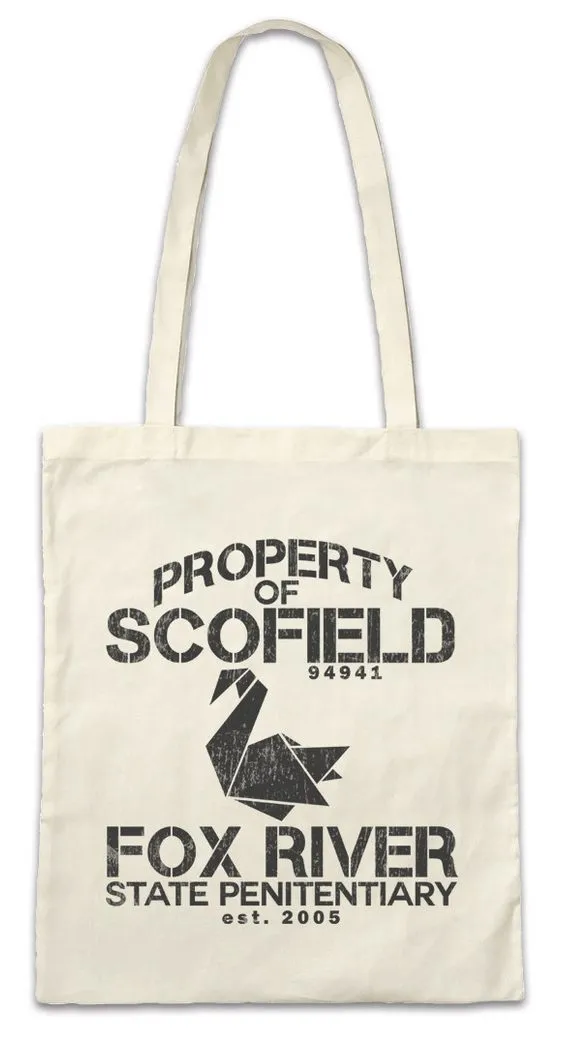 Urban Backwoods Beuteltasche Property Of Scofield Stofftasche Prison Michael Logo Symbol Zeichen (1-tlg), Break Sign Scofield Jail