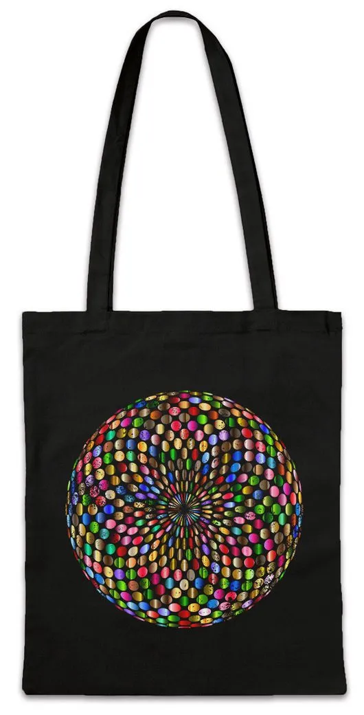 Urban Backwoods Beuteltasche Psychedelic Disco Light Stofftasche Retro Oldies Music Musik Nerd (1-tlg), Techno Indie Electro Diskokugel