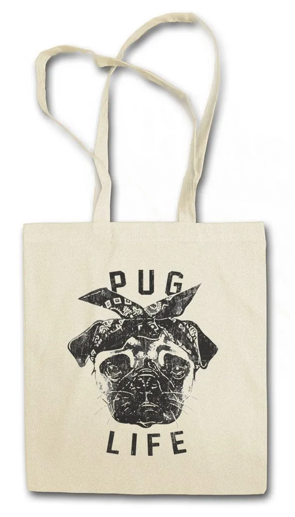 Urban Backwoods Beuteltasche Pug Life I Stofftasche Sweet Dog Mops Möpse Hund Hip Hop Ghetto Life (1-tlg), Gangster Hunderasse OG Criminal
