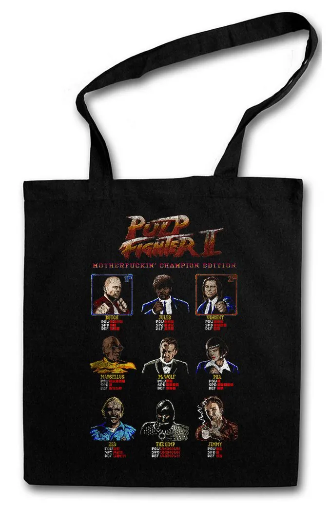 Urban Backwoods Beuteltasche Pulp Fighter II Stofftasche Shirt Vincent Quentin FictionVega Jules (1-tlg), Champion Tarantino Mia Butch
