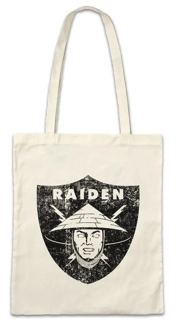 Urban Backwoods Beuteltasche Raiden Logo Stofftasche Mortal Raiders Earthrealm Cage Kombat LAMK (1-tlg), Sub Zero Scorpion