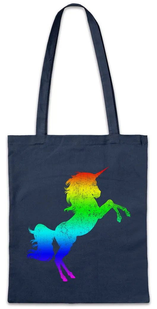 Urban Backwoods Beuteltasche Rainbow Unicorn Stofftasche Regenbogen Einhorn Einhörner Toon Cartoon (1-tlg), Comic Look Farben Party