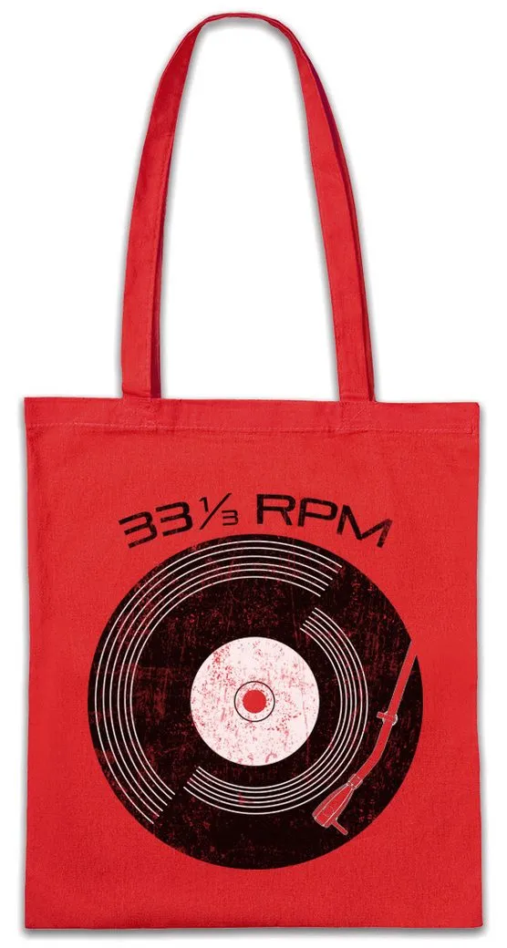Urban Backwoods Beuteltasche Record 33 RPM Stofftasche Schallplatte Club Disco Retro Music Player (1-tlg), Plattenspieler Phonograph Turntables Collector