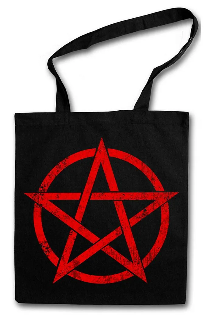 Urban Backwoods Beuteltasche Red Pentagram Sign Stofftasche Satan Crowley Pentagramm Satan 666 (1-tlg), Satanic Circle Lucifer Church