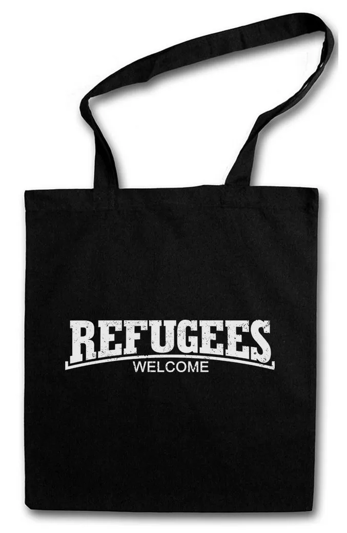 Urban Backwoods Beuteltasche Refugees Welcome III Stofftasche Demo Pro Flüchtlinge Asyl Die Linke (1-tlg), Politik Hilfe Flüchtlingshilfe Antifa