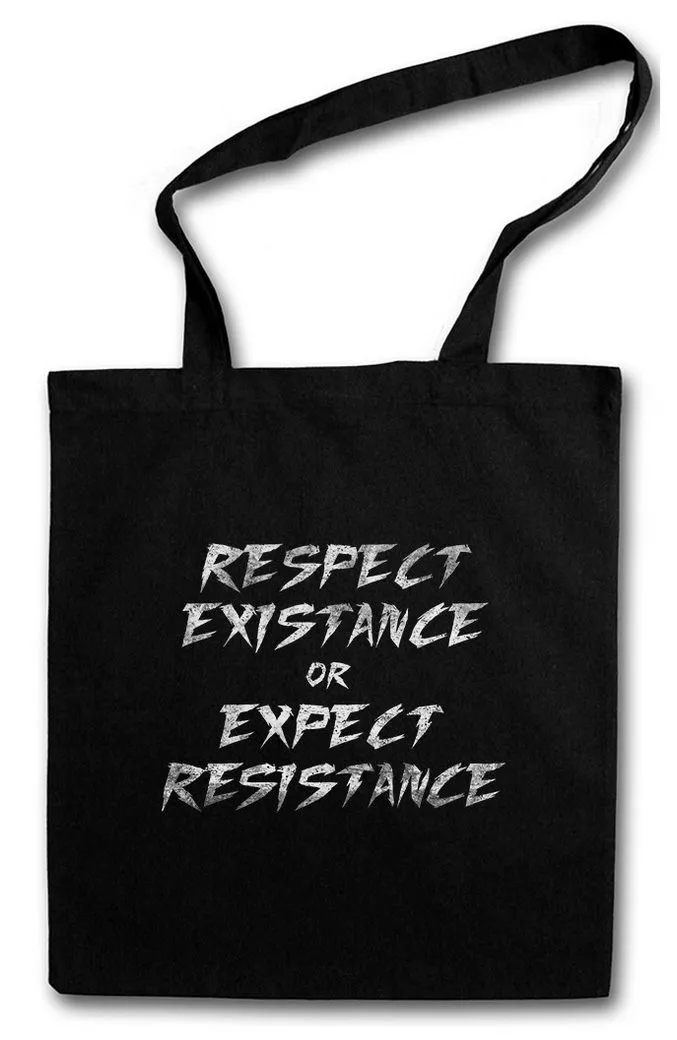 Urban Backwoods Beuteltasche Respect Existance Or Expect Resistance Stofftasche Widerstand Existenz (1-tlg), Respekt Human Rights Humanismus