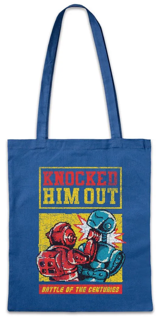 Urban Backwoods Beuteltasche Robot Boxing Fight Stofftasche Robo Roboter Kämpfer Android (1-tlg), CyborgGamer Gaming Games Pixel
