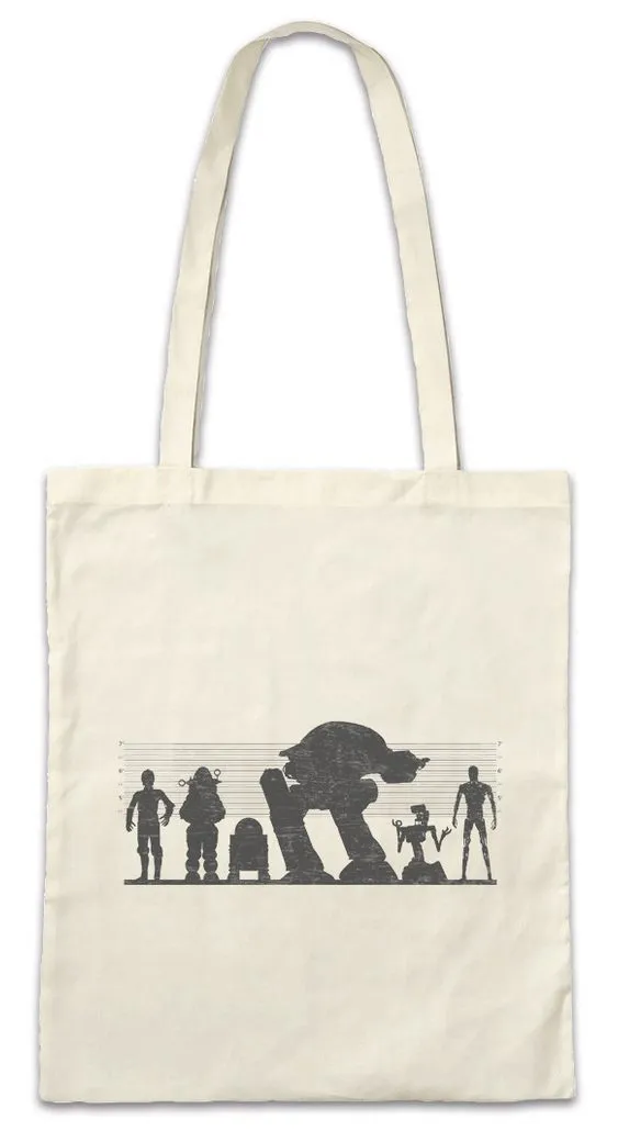 Urban Backwoods Beuteltasche Robot Suspects Stofftasche Star Verdächtige Droide R2D2 Roboter C3PO (1-tlg), Terminator Wars Robocop Movies