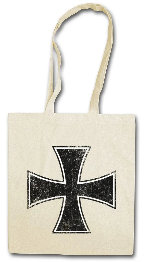 Urban Backwoods Beuteltasche Rock Cross Stofftasche Iron Symbol Roll Metal Music Lemmy Eisernes (1-tlg), Logo Symbol Kreuz Rockabilly