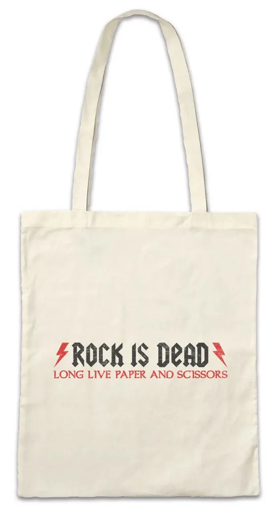 Urban Backwoods Beuteltasche Rock Is Dead Long Live I Stofftasche And Roll Punk Music Musician Band (1-tlg), Metal Guitar Player Drummer