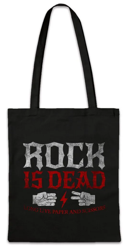 Urban Backwoods Beuteltasche Rock is Dead Long Live II Stofftasche And Roll Punk Music Musician (1-tlg), Band Metal Guitar Player