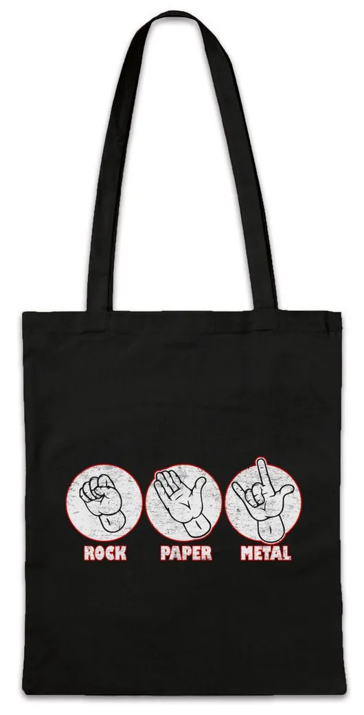 Urban Backwoods Beuteltasche Rock Paper Metal Stofftasche Scissor Scissors Schere Stein TBBT Hard (1-tlg), Big Fist Fork Papier