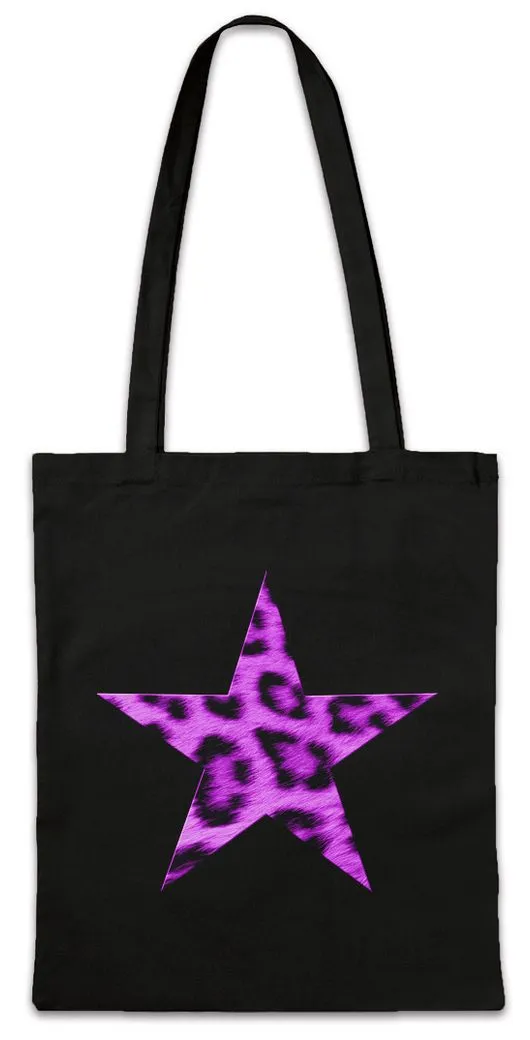 Urban Backwoods Beuteltasche Rockabella Star III Stofftasche Tattoo Nautical Rockabilly Pink (1-tlg), Leopard Stern Oldschool Fifties
