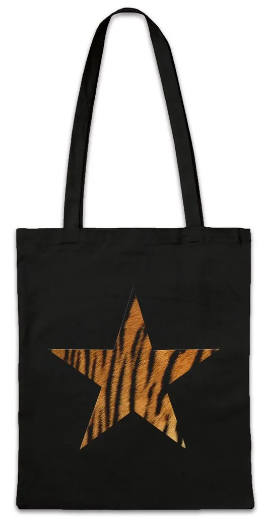 Urban Backwoods Beuteltasche Rockabella Star IV Stofftasche Tattoo Nautical Rockabilly Tiger (1-tlg), Leopard Stern Oldschool Fifties