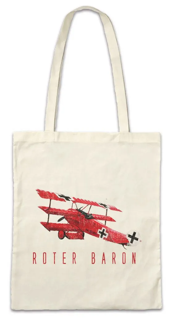 Urban Backwoods Beuteltasche Roter Baron Stofftasche Air Force Red Baron Rote Manfred Richthofen (1-tlg), Flieger Jagdflieger Airforce Luftwaffe