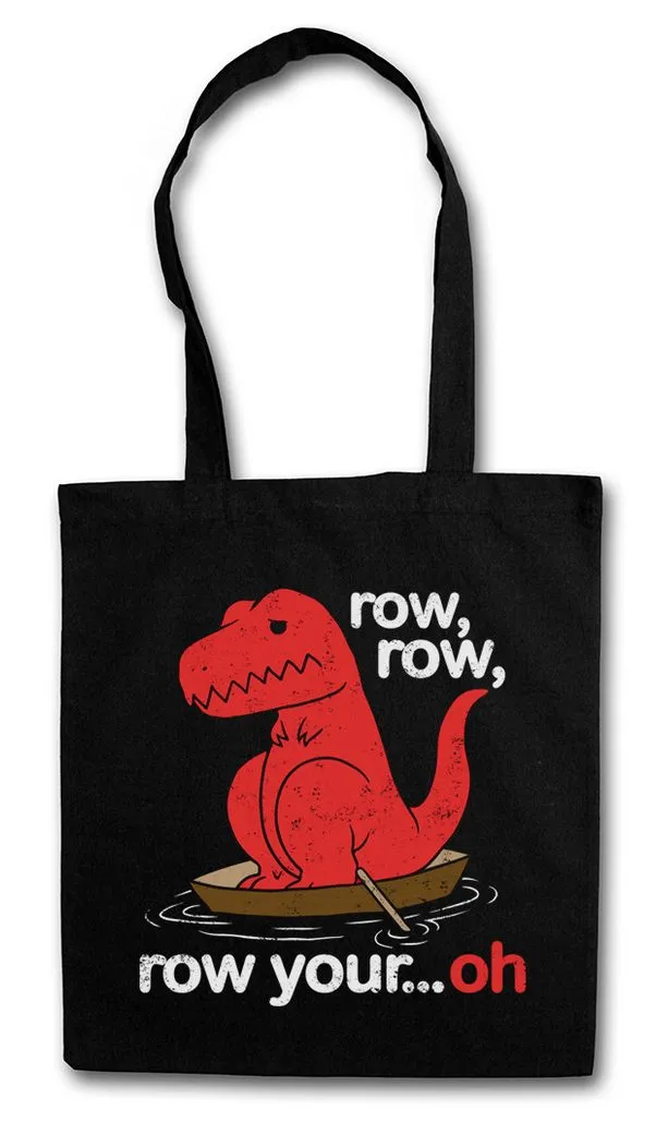 Urban Backwoods Beuteltasche Row, Row... Oh Stofftasche Tyrannosaurus Rex T-Rex Dinosaur Dino (1-tlg), Dinosaurier Fun Aussterben Schiff