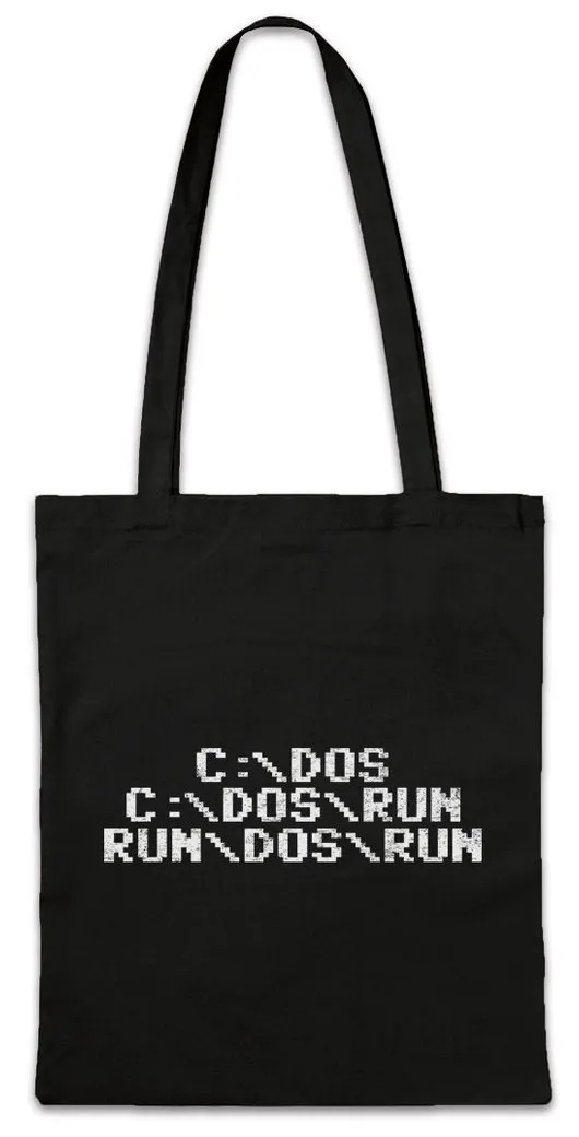 Urban Backwoods Beuteltasche Run Dos Run Stofftasche Befehl Computer Software PC Programmierer (1-tlg), Command Fun Geek Nerd