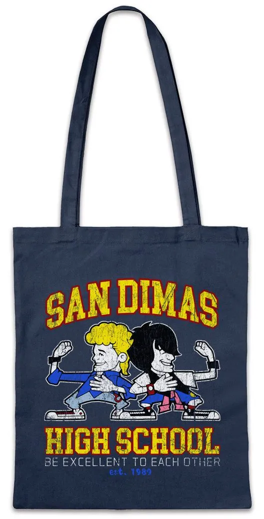 Urban Backwoods Beuteltasche San Dimas High School Stofftasche Bill & Ted's Symbol Adventure Logo (1-tlg), Verrückte Reise Cartoon