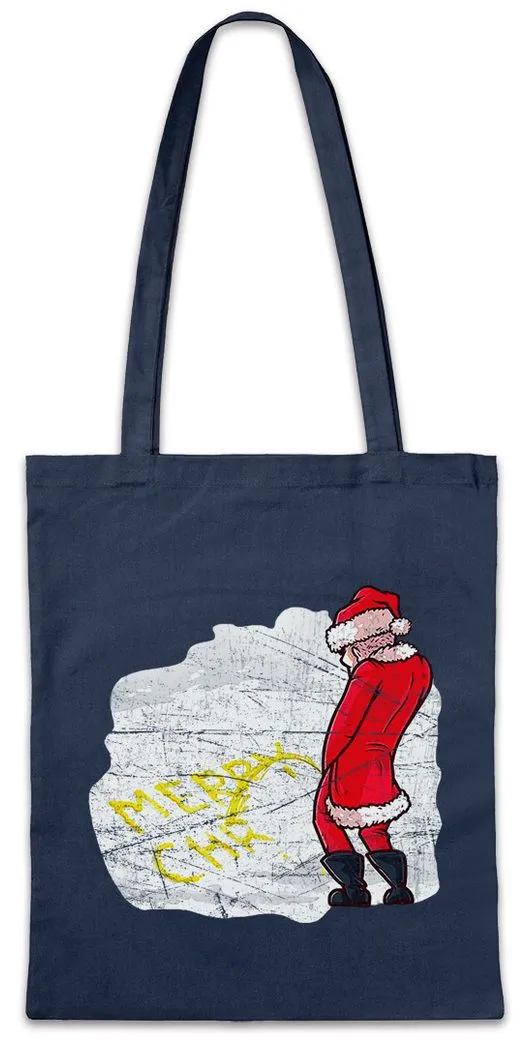 Urban Backwoods Beuteltasche Santa Snow Stofftasche Bad Weihnachtsmann Santa Fun Clause Weihnachten (1-tlg), Xmas Let it Snow