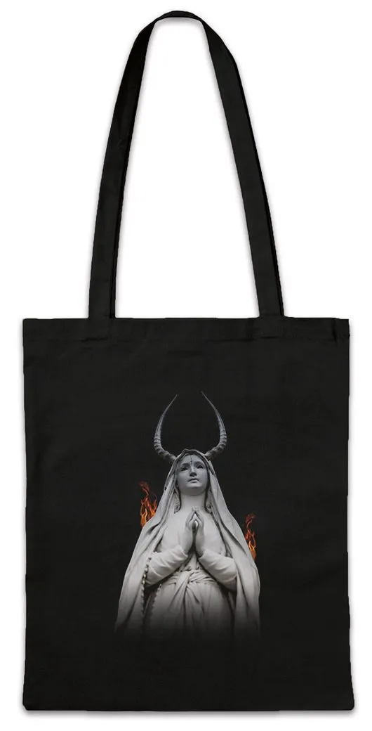 Urban Backwoods Beuteltasche Satanic Maria Stofftasche Black Metal Pentagramm 666 Holy Devil Satan (1-tlg), Sign Zeichen Umgedrehtes Kreuz