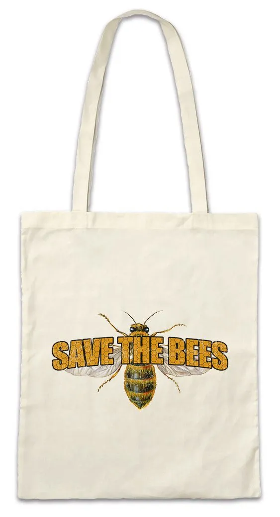 Urban Backwoods Beuteltasche Save The Bees Stofftasche Bienen Imker Züchter Naturschutz Öko (1-tlg), Vegetarisch Bienen Insekten Imkerei