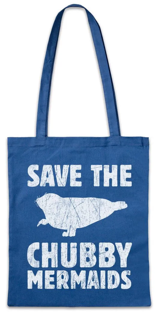 Urban Backwoods Beuteltasche Save The Chubby Mermaids Stofftasche Dick Dicker Stolz Übergewicht (1-tlg), Chubby Pride Fat Large