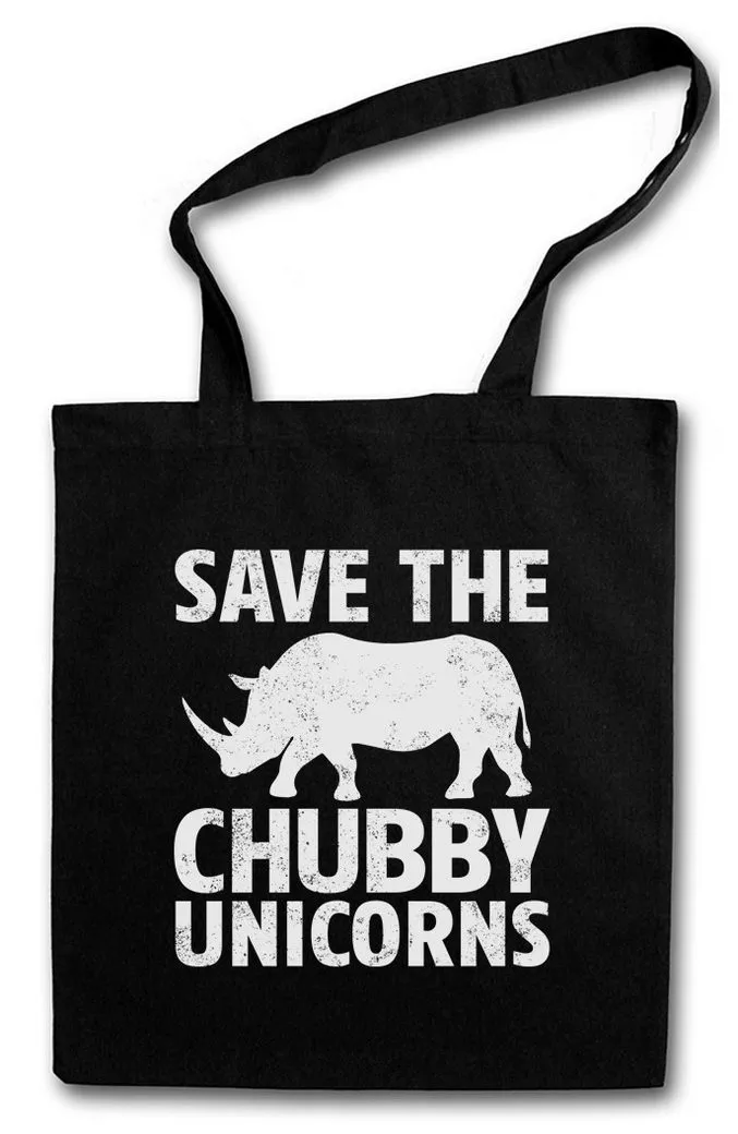 Urban Backwoods Beuteltasche Save The Chubby Unicorns Stofftasche Nashorn Einhorn Rhino Rainbow (1-tlg), Regenbogen The Last Rockabella