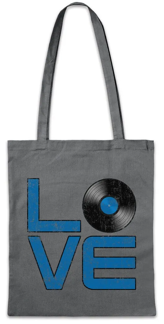 Urban Backwoods Beuteltasche Schallplatte Love Stofftasche Schallplatte Club Disco Retro Music (1-tlg), Plattenspieler Phonograph Record Player