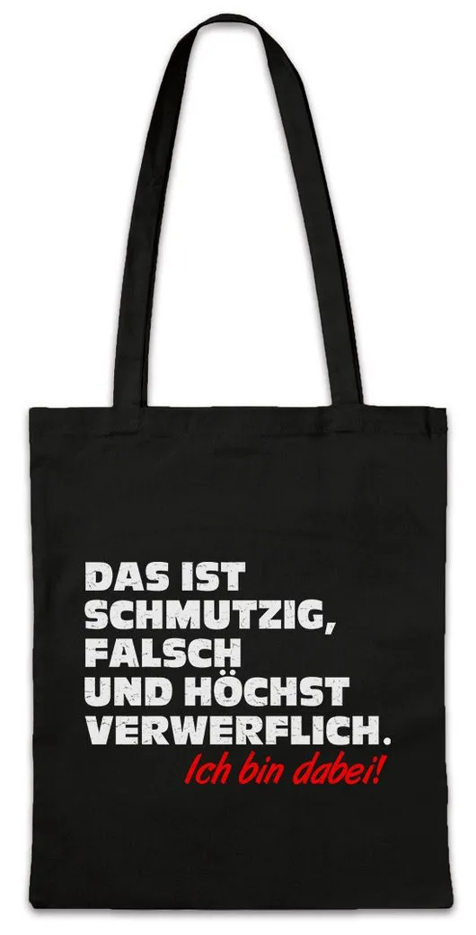 Urban Backwoods Beuteltasche Schmutzig Falsch Verwerflich Stofftasche Schmutz Dreck Clown Joke Spaß (1-tlg), Comedy Geschenk Fun