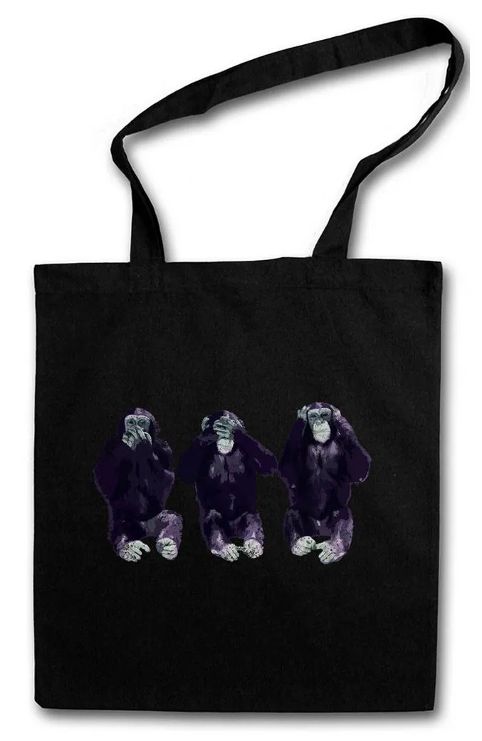 Urban Backwoods Beuteltasche See No Hear No Speak No Apes Stofftasche Mafia Mob Mobster Gangster (1-tlg), Omerta Gorilla Nicht Sehen
