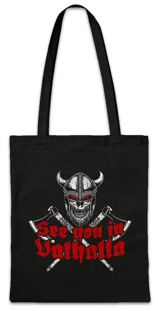 Urban Backwoods Beuteltasche See You In Valhalla Stofftasche Walhalla Thor Odin Asgard Vikings Tyr (1-tlg), Hugin Munin Sleipnir Midgard