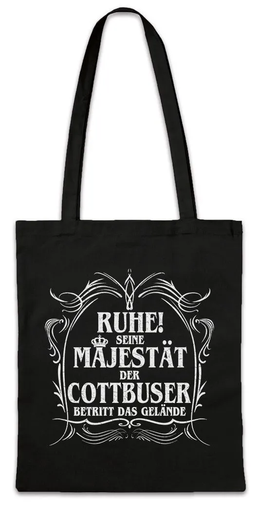 Urban Backwoods Beuteltasche Seine Majestät Der Cottbuser Stofftasche DDR Wappen Ostalgie Fun Stadt (1-tlg), Ostdeutscher Ossi Cottbus