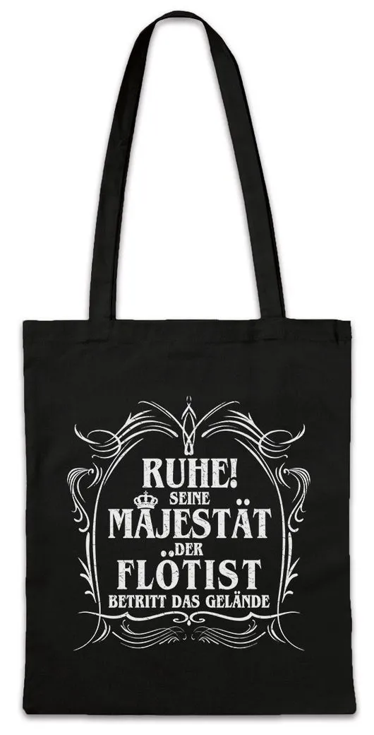 Urban Backwoods Beuteltasche Seine Majestät Der Flötist Stofftasche Blasinstrument Flöte Pop Oper (1-tlg), Musik Orchester Klassik