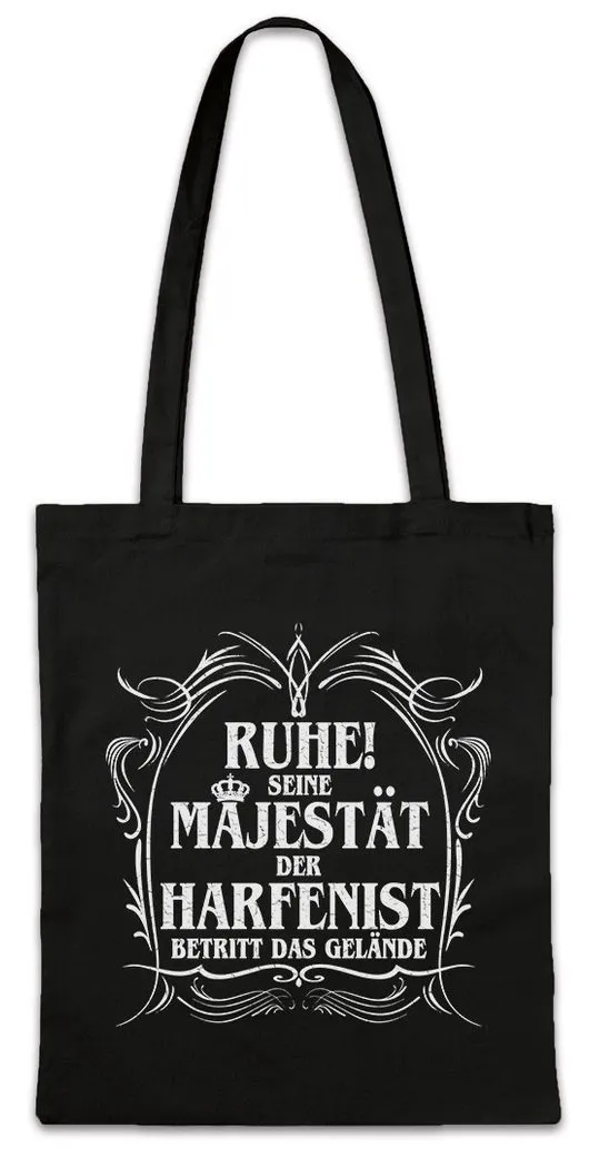 Urban Backwoods Beuteltasche Seine Majestät Der Harfenist Stofftasche Saiteninstrument Harfe Oper (1-tlg), Musik Orchester Klassik