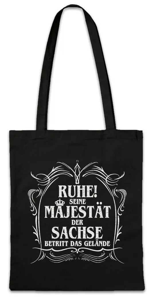 Urban Backwoods Beuteltasche Seine Majestät Der Sachse Stofftasche Zwickau DDR Wappen Fahne Mauer (1-tlg), Ostalgie Ossi Geschenk
