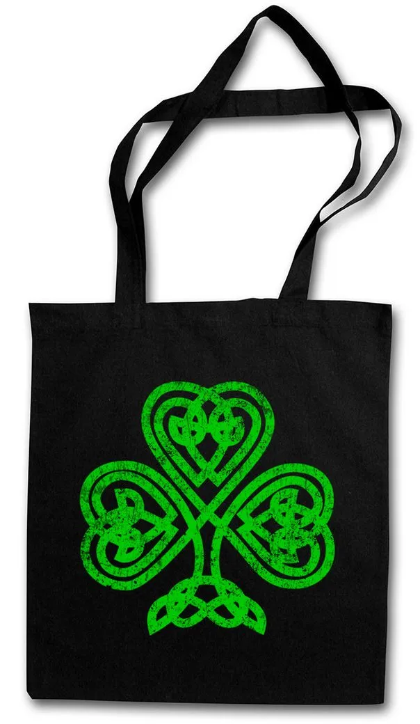 Urban Backwoods Beuteltasche Shamrock Irish Knot I Stofftasche Cloverleaf Irland Ireland Kleeblatt (1-tlg), Irish Green Fighting Kelten