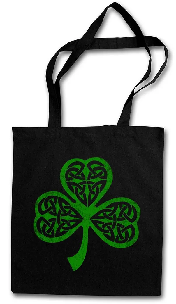 Urban Backwoods Beuteltasche Shamrock Irish Knot II Stofftasche Cloverleaf Irland Ireland Kleeblatt (1-tlg), Irish Green Fighting Kelten