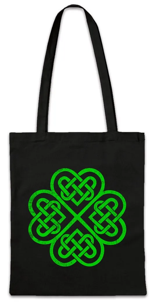 Urban Backwoods Beuteltasche Shamrock Irish Knot IV Stofftasche Cloverleaf Irland Ireland Kleeblatt (1-tlg), Irish Green Fighting Kelten
