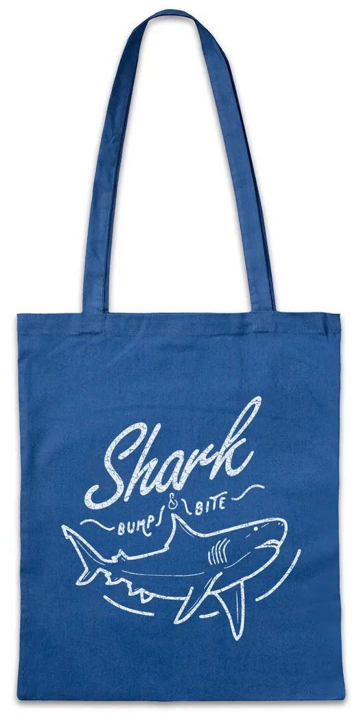 Urban Backwoods Beuteltasche Shark Bump & Bite Stofftasche Hai Jaws Haie Boxer Surfer Surfen (1-tlg), Taucher Tauchen Diver Diving