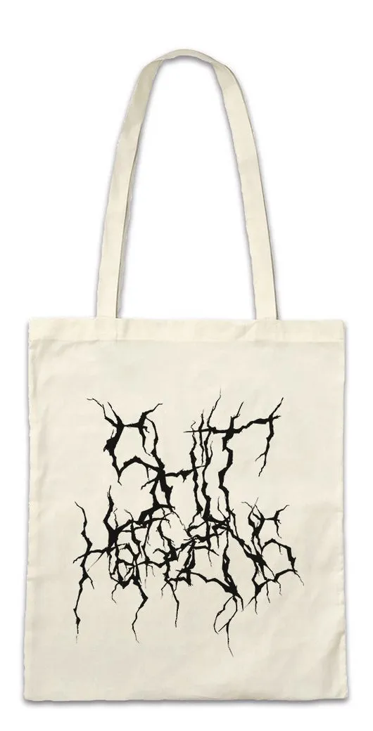 Urban Backwoods Beuteltasche Shit Happens Blackmetal Typo Stofftasche Black Norwegian True Metal (1-tlg), Death Dark Gothic Statement
