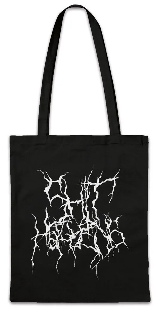 Urban Backwoods Beuteltasche Shit Happens Blackmetal Typo Stofftasche Black Norwegian True Metal (1-tlg), Death Dark Gothic Statement